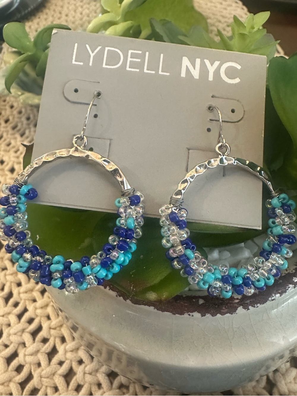 Lydell NYC beaded hoop earrings